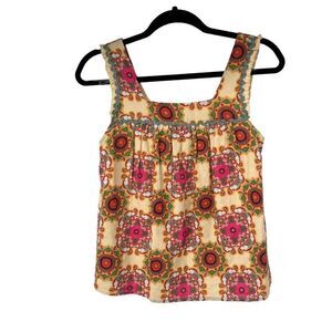 Anthropologie Let Me Be Boho Hippie Abstract Print Tank Top‎